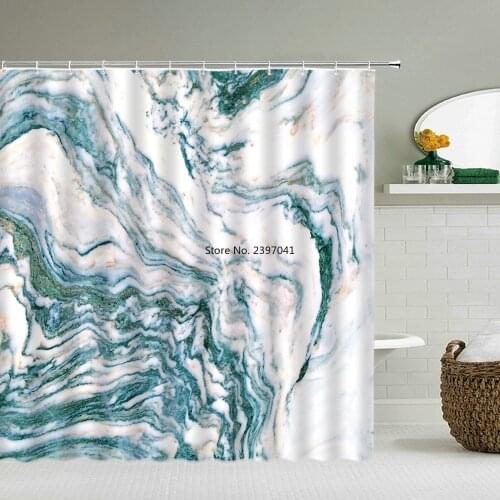 Modern Ceramic Tile Pattern Waterproof Bath Curtains Bathroom Shower Curtains 3D Fabric Bath Screen With Hooks 180*180cm