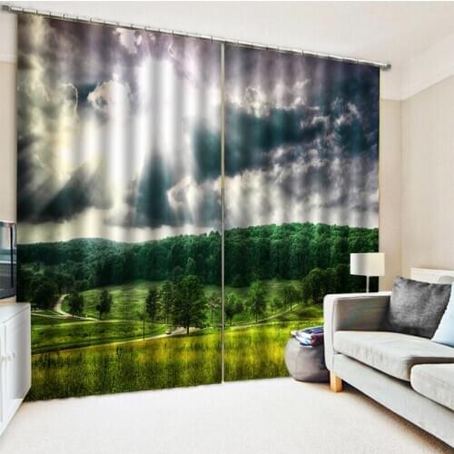 Customized 3d curtain simple modern personality art nature scenery 3d print Waterproof sunscreen for living room