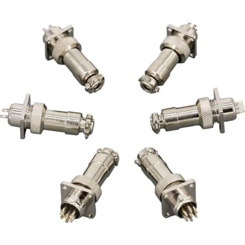 1 Set aviation plug and socket GX12-2/3/4/5/6/7P 12MM square flange seat DF12 series aviation column connector