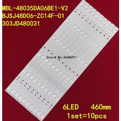 10pieces For 48CE468D LED Backlight strip 6 lamps BJSJ48D06-ZC14F-01 303JD480031 screen HV480WU2-300 MBL-48035DA06BE1-V2
