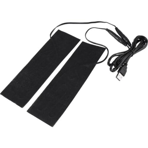 2Pcs 5V USB Heating Pad Electric Heating Element Film Heater Mat 35-50℃ 19.6x6cm Carbon Fiber Warmer For Heating Insole Slipper