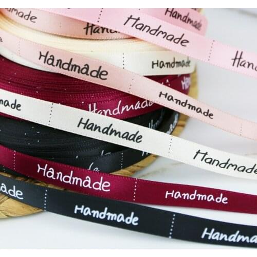 25 yards/lot) 10mm White printed Handmade ribbon colored romantic gift wrap ribbons