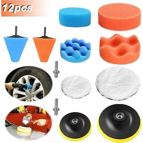 3/5inch Sponge Car Polisher Waxing Pads Buffing Kit for Boat Car Polish Buffer Drill Wheel Polishing Removes Scratches