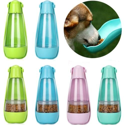 3 in 1 Pet Water Bottle Feeder Bowl Portable Dog Water Bottle Feeding Trash Bag Box Water Dispenser Food Container Pet Drinking