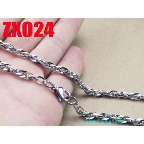 50 meters stainless steel necklace 4mm slimsy twist chain Mens male fashion jewelry chains ZX024