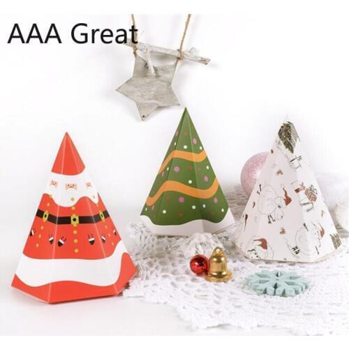 50Pcs/Lot Kraft Paper Candy Box Wedding Favors Gift Candy Boxes Christmas Decorations Home Party Birthday Supply Chocolate Cake