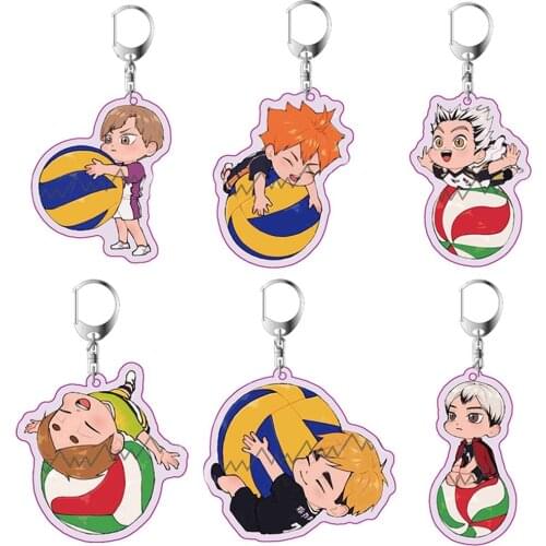 Anime Haikyuu Hinata Syouyou Hold The Ball Keychain Key Ring Rare Cosplay Gift