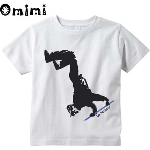 Kids Hip Hop Harajuku Parkour Design T Shirt Boys and Girls Great Casual Short Sleeve Tops Childrens Funny T-Shirt