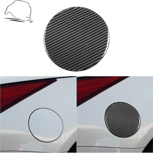 For Nissan 350Z Z33 2003-2009 SOLID CARBON FUEL DOOR COVER OVERLAY Fuel Tank Cap Exterior Stick On Modified Car Accessories