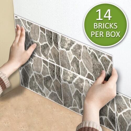 Funlife® Natural Stone Tile Stickers Waterproof Removable Decorative Wallpaper for Furniture Kitchen Backsplash Bathroom Decor