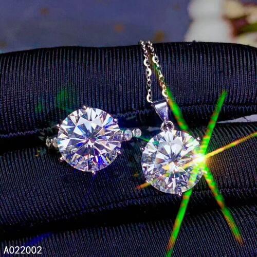 KJJEAXCMY Fine Jewelry 925 sterling silver inlaid Mosang Diamond 5 carat Pendant Ring female set luxury Support detection