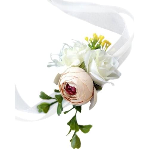 Corsage Silk Cloth Bride Girlfriend With Stems Wedding Festive Decoration Marriage Artificial Flowers Carnation Heads