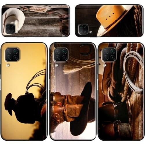 Cowboy Cowgirl Boots Spur Hat TPU Case For Huawei P30 Lite P10 P40 P20 Pro P Smart 2019 Z Mate 20 10 Lite 30 Pro