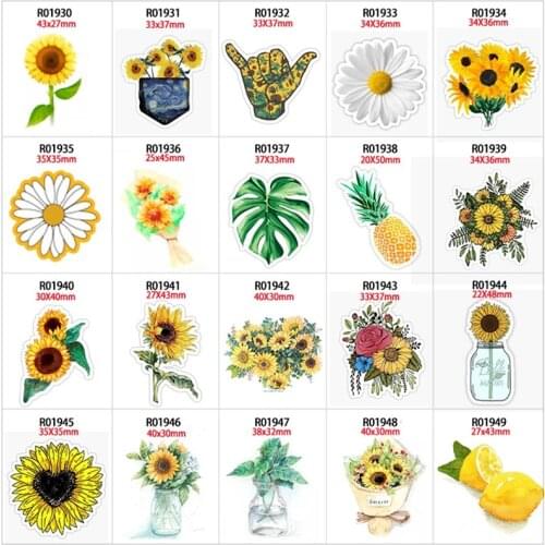 Beauty Flower Pattern Printed Resin Planar for DIY Decoration Crafts Accessories R0193 R0194 30pcs/lot