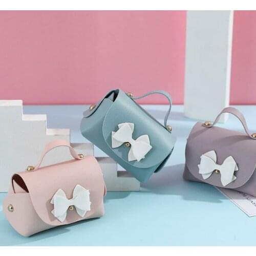 Creative Coin Purse Colorful Leather Bowknot Candy Bag USB Cable Headset Key Wallet Jewelry Packaging Pouch Gift Box