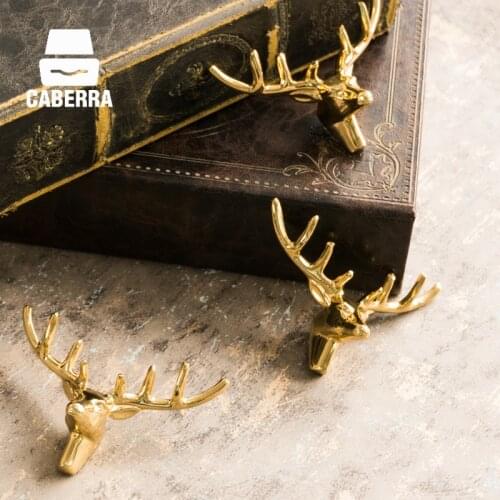 Reindeer-shaped Furniture Handles Golden Drawer Knobs Wardrobe Pulls Handles for Cabinets and Drawers Dresser Knob Decoration