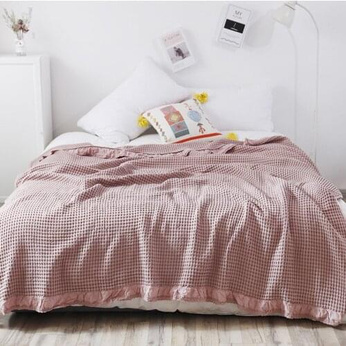 Washed Super Soft Coverlet Bed Sheet Cotton Three Layer Gauze Towel Blanket Air Condition Blankets for Single Double
