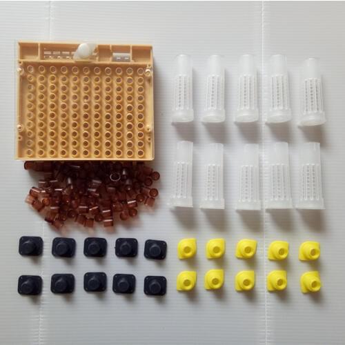 Bee Queen Beekeeping Equipment Set Queen Rearing System Cultivating Box 110pcs Plastic Bee Cell Cups Cup kit Queen Cage
