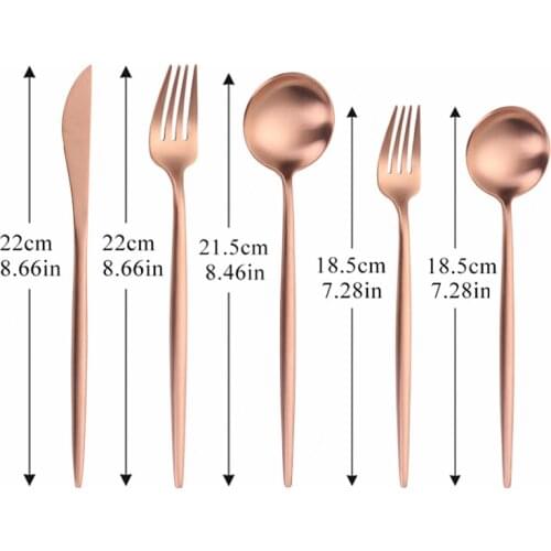 5pcs Matte Steel Cutlery Set 18/10 Steel Kitchen Tableware Set Fork Spoon Knife Set Dinnerware Set Rosegold Kitchen Accessories