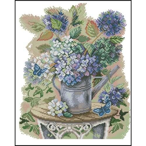Purple bottle flower patterns counted 11CT 14CT 18CT Cross Stitch Sets DIY Chinese Cross-stitch Kits Embroidery Needlework