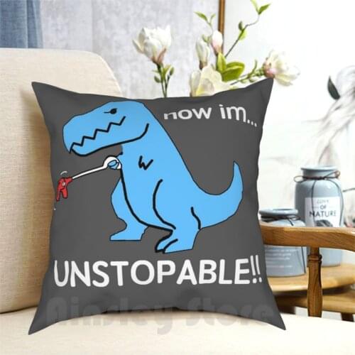 Unstopable Dino Pillow Case Printed Home Soft DIY Pillow cover Imossible Dino Funny Cool Style Artistic Photoshop Dinosaur