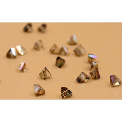 Wholesale 6mm 100pcs Triangle Austria Crystal Beads For Jewelry Making DIY Handmade Bracelet