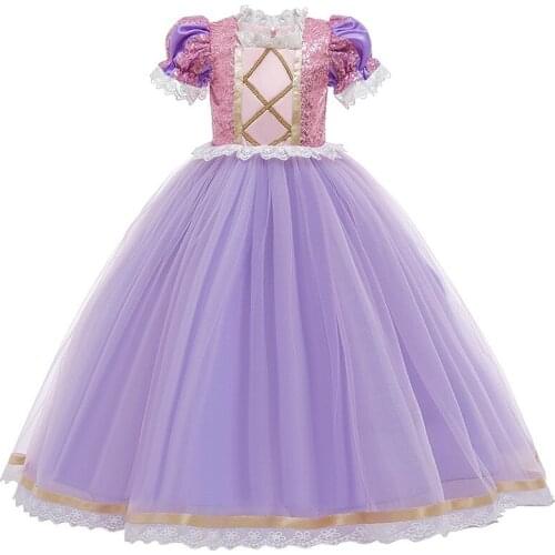 Girls Dress Puff Sleeve Princess Dresses Costume Party Sofia Dress up