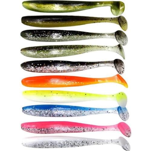 10pcs/Lot Soft Lures Bait 55mm 63mm 70mm 90mm Tail Jigging Wobblers Fishing Lure Tackle Bass Pike Aritificial Silicone Swimbait