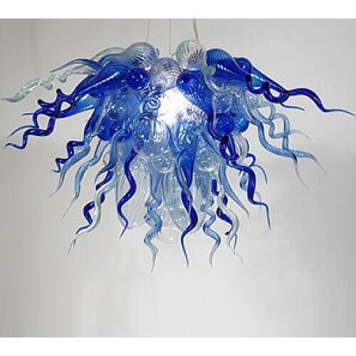 Clear and Blue 110/220v AC Led Murano Glass Art Pendant Crystal Lamp