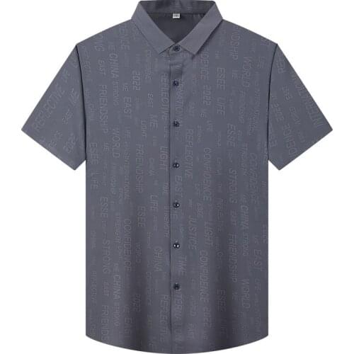 Short sleeve mens shirt Summer button loose and breathable mens shirt VROKINO brand Oversize 5XL 6XL 7XL