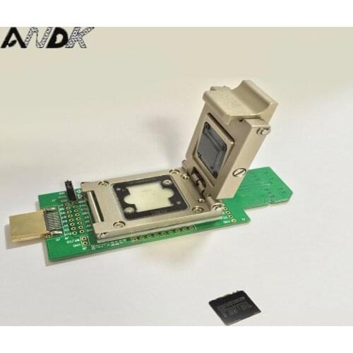SD interface reader for eMCP162/BGA186 socket/adapter to USB--HDMI data recovery with Alloy clamshell programming adapter