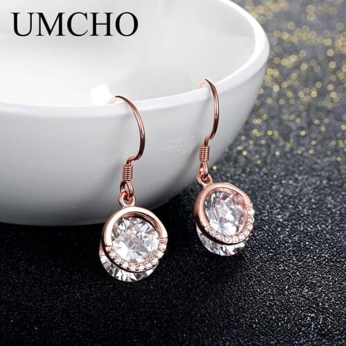 UMCHO Real 925 Sterling Silver Star Drop Earrings for Women Girl Friend Party Daily Gift Accessories Beauty Fine Jewelry