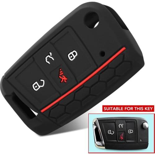 Silicone key fob cover case shell skin 2016-2020 for golf 7 ALLTRACK MK7 for Skoda Octavia A7 for SEAT remote keyless 4 button