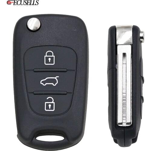 3 Button Replacement Folding Flip Remote Key Shell Case Smart Car Key Housing For Kia Sorento Sportage Cerato Rio Uncut Blade