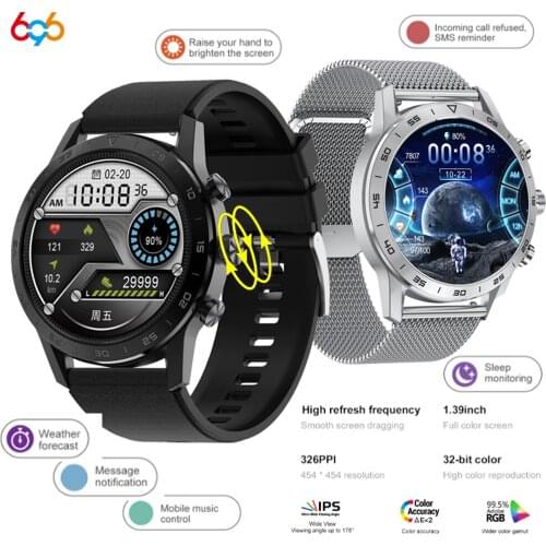 KK70 Smart Watch 454*454 HD Screen Men BT Call Wireless Charger Rotary Button IP68 Waterproof Heartrate Test Sport Smartwatch