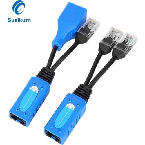 5 Pairs CCTV POE Combiner Splitter Two Cameras Use One Network uPOE Cable Injector Adapter Cable For IP Camera