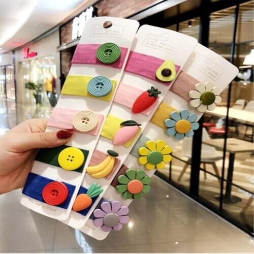 2020 Spring And Summer Childrens Hair Clip Set Korean Fruit Plant BB Clip Hair Accessories