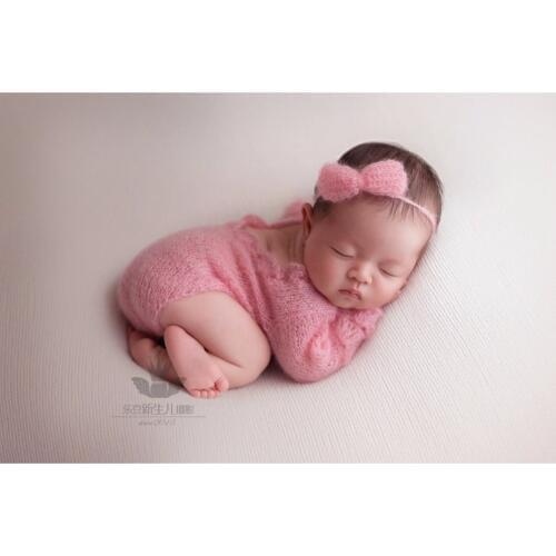 Knit Newborn Baby Girl Lace Romper Ser Butterfly Bow Baby Girl Onesie Newborn Outfit Infant Clothes Photography Props