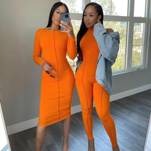 Ladies Jumpsuits Rompers Womens Clothing Trousers Women 2021 Fashion New Sleeveless O-Neck Jumpsuit Orange White Black
