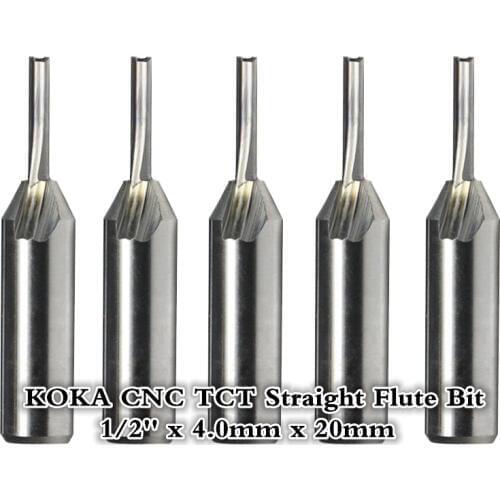 1/2''*4.0mm*20mm,free shipping-5pcs,CNC End Mill.woodworking insert router bit,solid carbide TCT end milling cutter,MDF,PVC