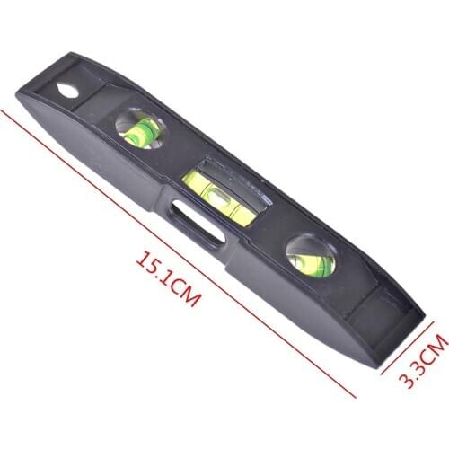 1pcs Level Measure Tools Black Plastic Spirit Level Ruler Magnet Bubble Plumber Measurement Tool Spirit Level Torpedo
