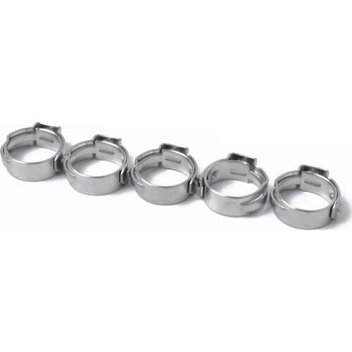 10Pcs 7.0mm-8.7mm O-Clips Single Ear Stainless Steel Hydraulic Hose Clamps