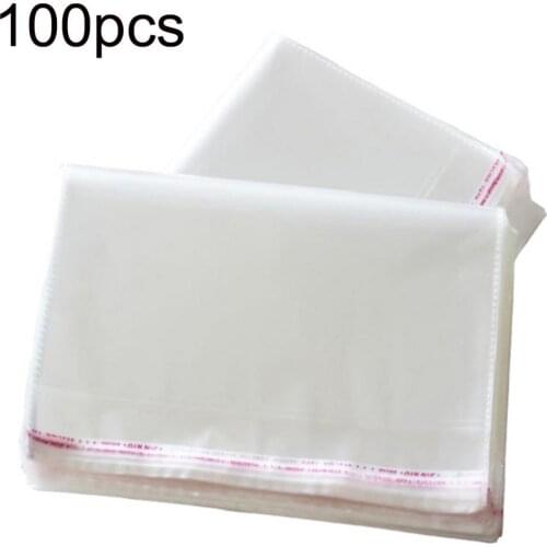 100Pcs Transparent Thick Self-adhesive Bag Clear Package Storage bags Small Plastic Self Sealing Cellophane packing poly Bags