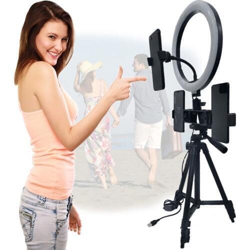 26CM Selfie Ring Lamp Led Ring Light Selfie For Ring Phone Photography Lighting Camera Tripod Kit Photo Equipment Para Air Black