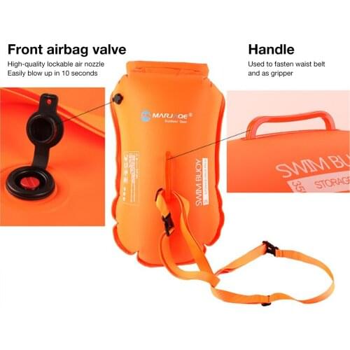 28/35L inflatable swimming buoy towed floating dry bag double airbag for swimming water sports safety bag buoy new style 2021 #W