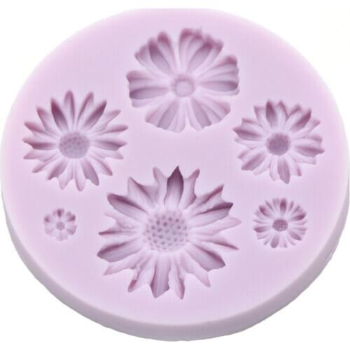 3D Silicone Flowers Mold For Cake Decoration Tools Fondant Decor Gum Paste Silicon Moldes De Silicona Paste Americana Purple