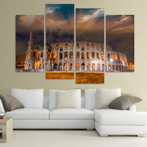 4 Piece Modern Wall Canvas Painting Rome Colosseum Building Home Decorative Art Picture Paint on Canvas Prints Modular picture