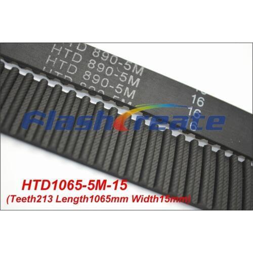 5pcs HTD5M belt 1065 5M 15 Teeth=213 Length=1065mm Width=15mm 5M timing belt rubber closed-loop belt 1065-5M S5M Belt 5M Pulley