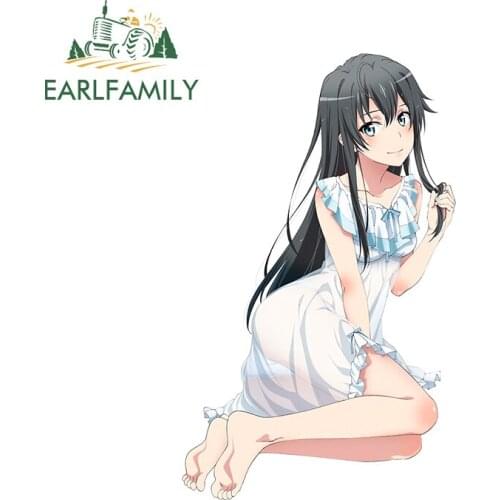 EARLFAMILY 13cm x 9.9cm for Yukino Yukinoshita Car Sticker Personality DIY Camper Scratch-proof Sticker Bumper Decal Decoration