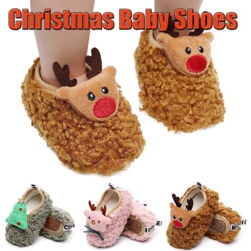 New Infant Girls Indoor Soft-Soled Princess Shoes Baby Walking Shoes zapatos bebes Christmas elk decoration pendant Keep warm M5